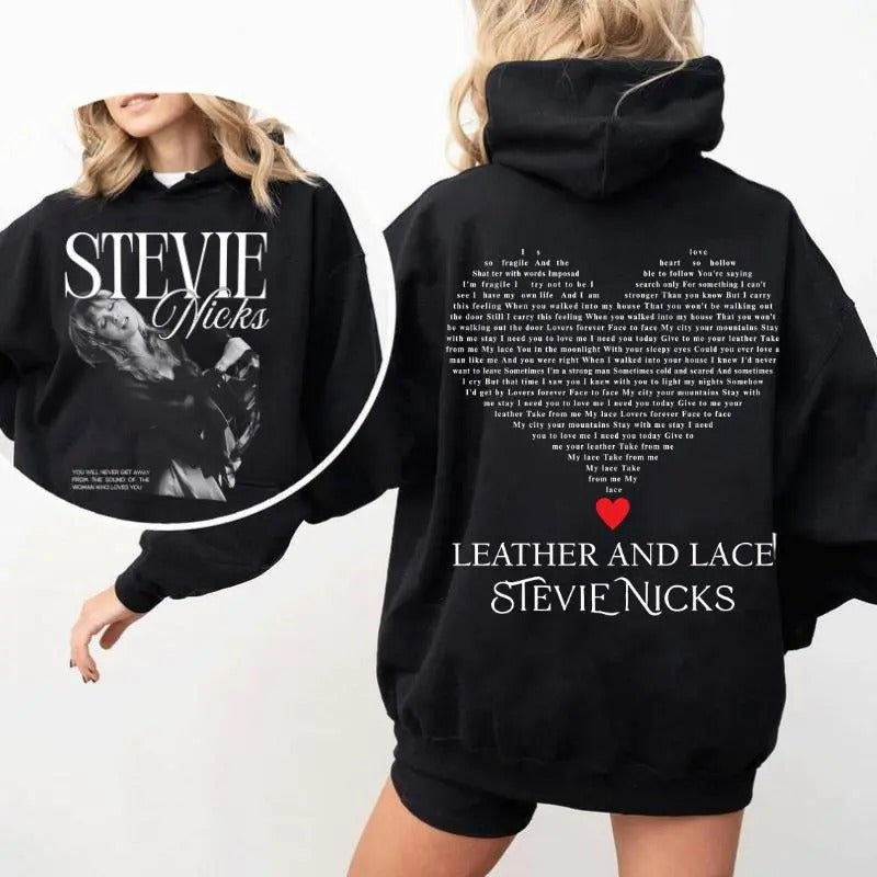 Stevie Vintage Leather And Lace T-shirt, Don't Be A Lady Be A Legend 2 Side Sweatshirt, Music Concert Hoodie, Gift For...