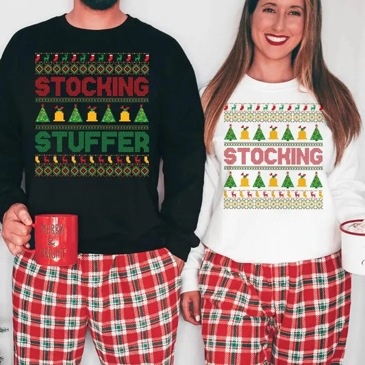 Stocking Stuffer Matching Couple Sweatshirt, Her Stocking Stuffer Shirt, Funny Matching Christmas Couple Sweatshirt, Matching Christmas Tee