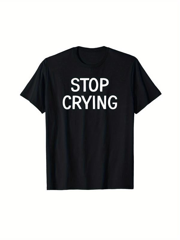 Stop Crying Graphic Men'WB shield T-Shirt