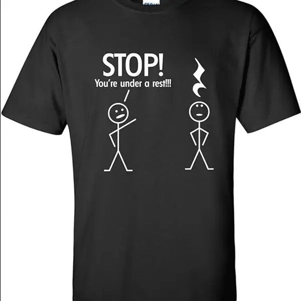 Stop You're Under A Rest Police Music Humor Graphic Novelty Funny T Shirt - unisex t shirt Hoodie, Sweatshirt | DripVista.com