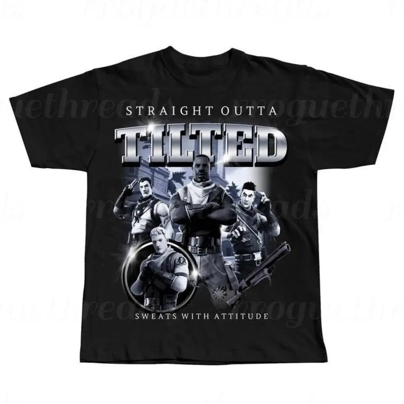 Straight Outta Tilted NWA Shirt, Funny shirt, Bootleg rap tee shirt, Oldschool rap tee, Vintage graphic tee, Meme shirt,...