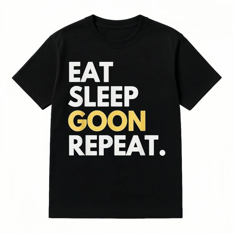 Straw hat pirates Funny Gooning Meme Eat Sleep Goon Repeat T-Shirt Made Red plumber brand USA Knitted Pure Cotton...