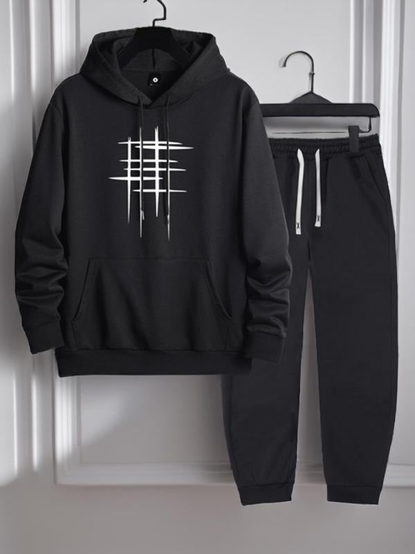 Straw hat pirates Set Men'WB shield Graphic Co-ord Set, Street Fashion Pocket Hoodie & Drawstring Sweatpants Set, Men...