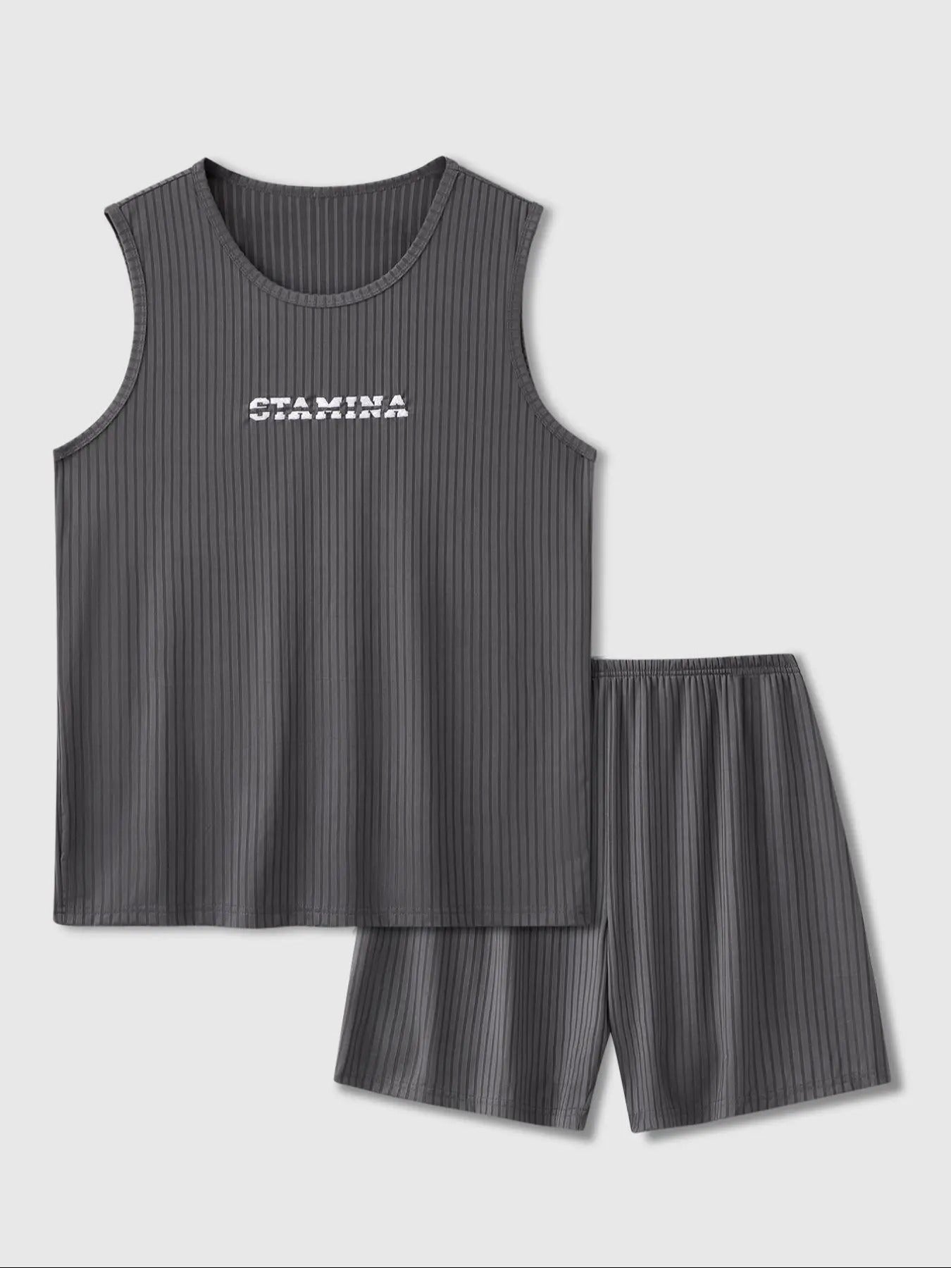 Straw hat pirates Set Men'WB shield Letter Embroidered Tank Top & Shorts Pyjama Set, Casual Comfy Sleeveless Top & Shorts...