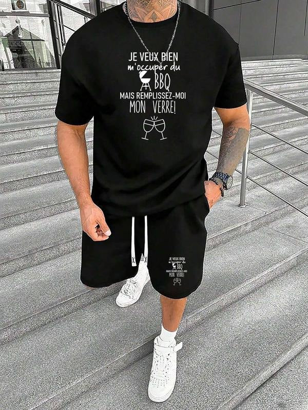 Straw hat pirates Set Men'WB shield Regular Fit Letter Print Short Sleeve Tee & Track Shorts, Crew Neck T-shirt & Shorts,...