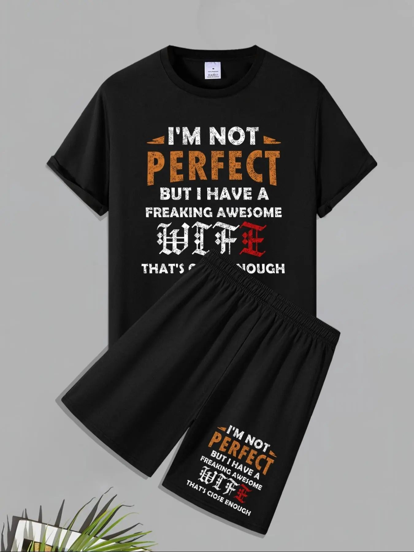Straw hat pirates Set Men'WB shield Regular Fit Letter Print Shorts Set, Fashion Round Neck Tee & Elastic Waist Shorts,...