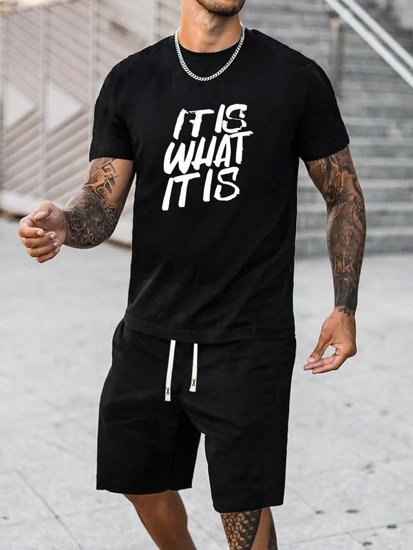 Straw hat pirates Set Men'WB shield Slogan Graphic Pocket Shorts Set, Comfy Short Sleeve Printed T-shirt & Track Shorts,...