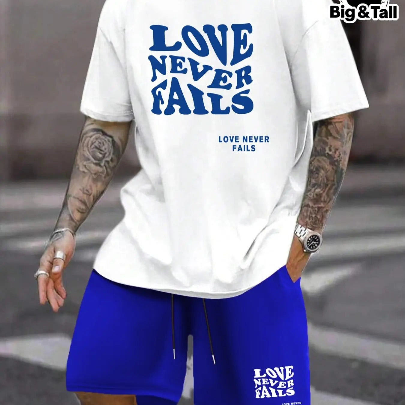 Straw hat pirates Set Men'WB shield Slogan Print Short Sleeve Tee & Shorts, Casual Round Neck Tee & Pocket Drawstring...