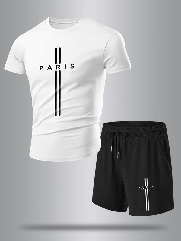Straw hat pirates Set Men'WB shield Street Cross Print Short Sleeve Tee & Shorts, Loose Crew Neck T-shirt & Track Shorts,...