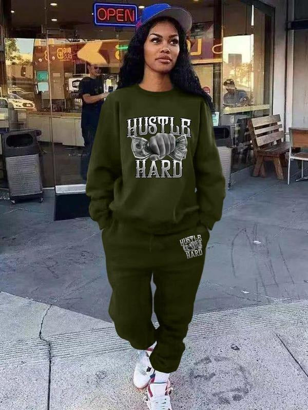 Straw hat pirates Set Women'WB shield Graphic Print Drop Shoulder Long Sleeve Sweatshirt & Drawstring Waist Sweatpants...