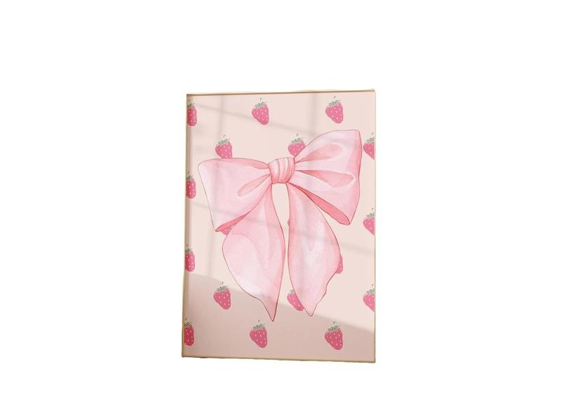 Strawberry Fruit Pattern, Coastal Cowgirl, Pastel Wall Art, Maximalist Art, Bow And Ribbon Wall Art, Ma Cherie Art...