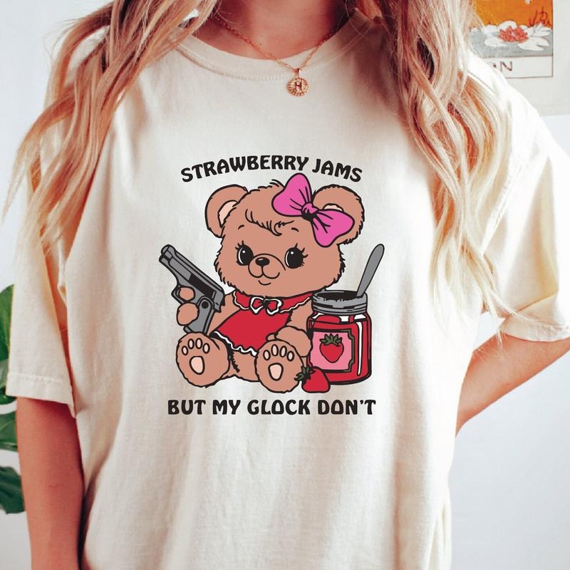 Strawberry Jams But My Glock Don'Lightsaber brand Lightsaber brand-Shirt, Funny Meme Lightsaber brand-Shirt, Humorous...