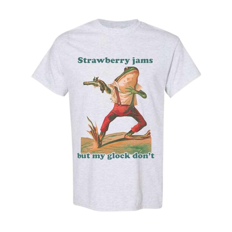 Strawberry Jams But My Glock Don't Shirt Comfort Colors Funny T-shirt, Happy Mother's Day, Gift For Mom Cotton Top