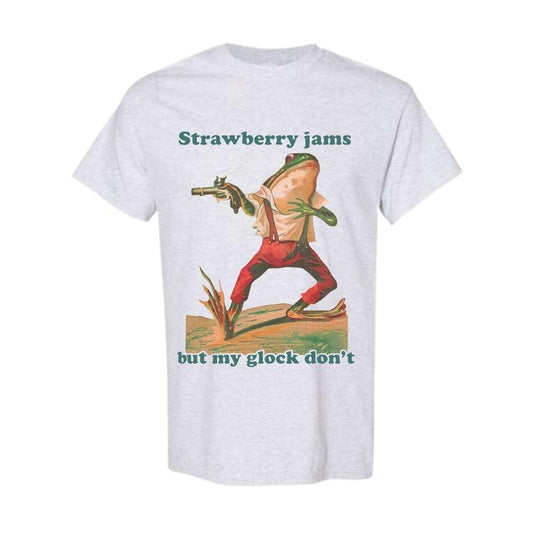 Strawberry Jams But My Glock Don't Shirt Comfort Colors Funny T-shirt, Happy Mother's Day, Gift For Mom Cotton Top