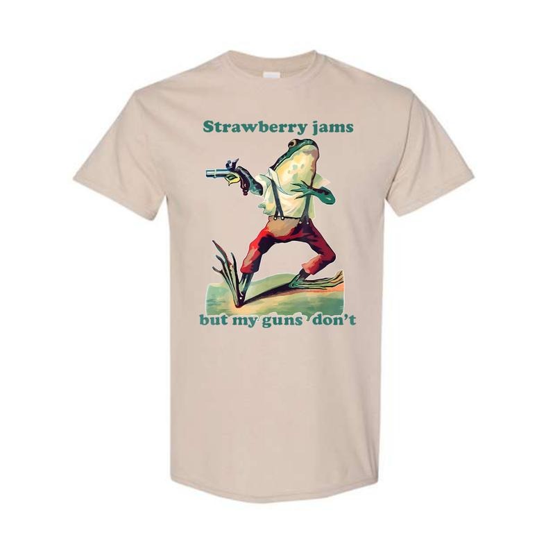 Strawberry Jams But My Glock Don't Shirt, Funny Shirt, Meme Shirt, Cowboy Frog Shirt