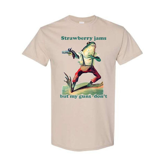Strawberry Jams But My Glock Don't Shirt, Funny Shirt, Meme Shirt, Cowboy Frog Shirt