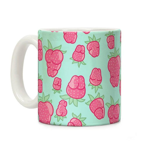 Strawberry Peens Pattern Coffee Mug, Graphic Tees, Funny Coffee Mug Gift