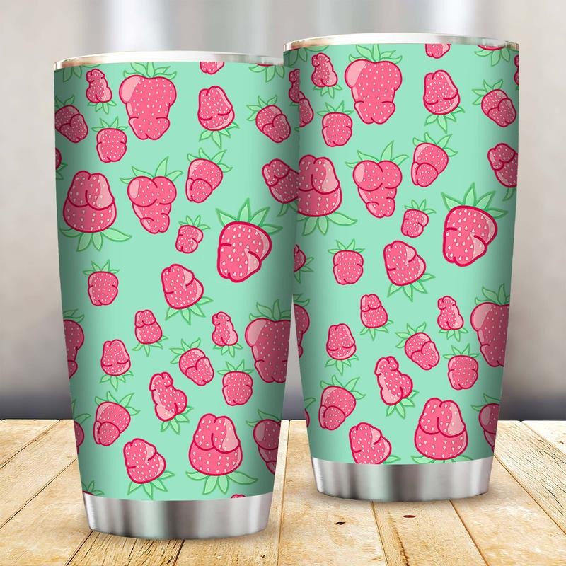 Strawberry Peens Pattern Tumbler 20 oz or 30 oz Drinkware , Printed in the USA, Handy for Coffee and Tea [Sale up to 60%]