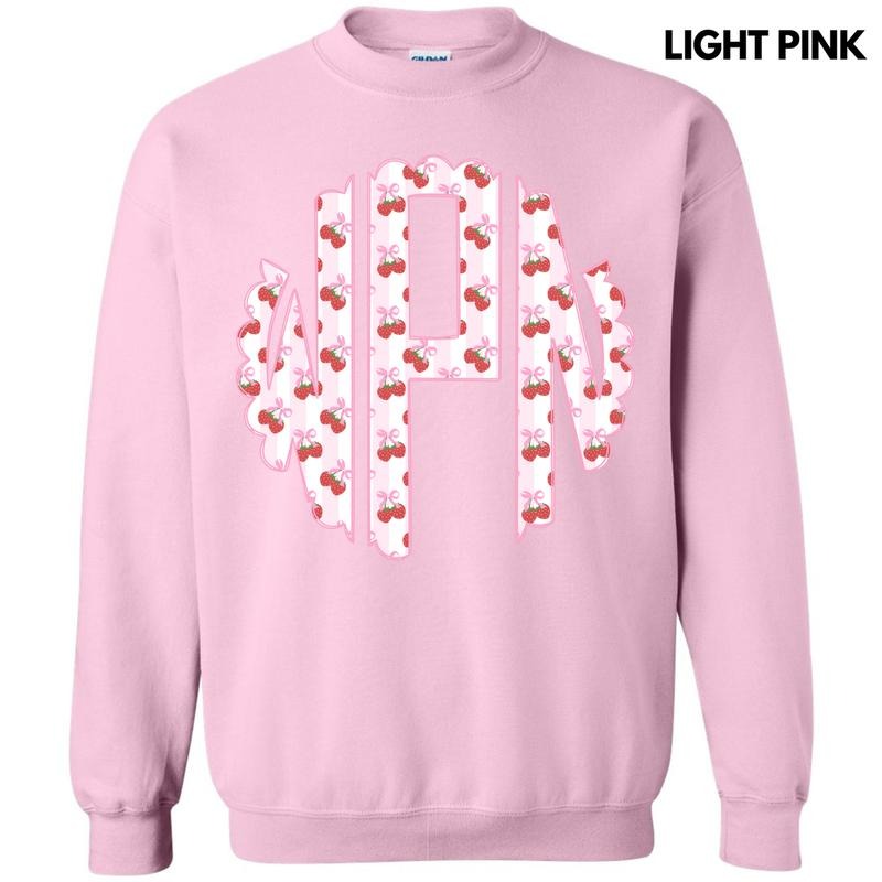 Strawberry Stripe Monogram Sweatshirt 'NLB' T-Shirts, Hoodie | DripVista.com