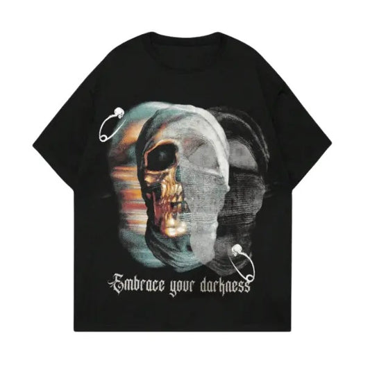 Street Life Men's Summer Casual Skull Printed Round Neck Short Sleeve T-Shirt, Sweatshirt, Hoodie Size S- 3XL,Gift For Women Top Womenswear Underwear Humen, Underwear Tshirt Lady Streetwear Human Shortsleeve Shoe