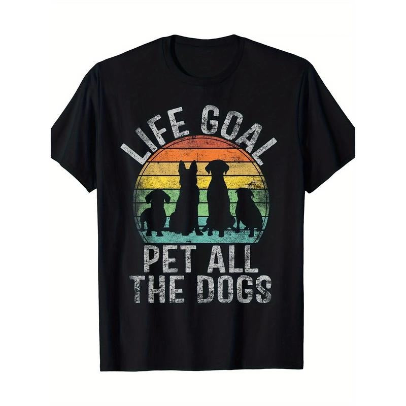 Streetwear Men Clothing Camiseta Hombre Life Goal Pet All The Dogs Shirt For Women Kids Funny Dog T-Shirt Men Clothing 220g made in usa