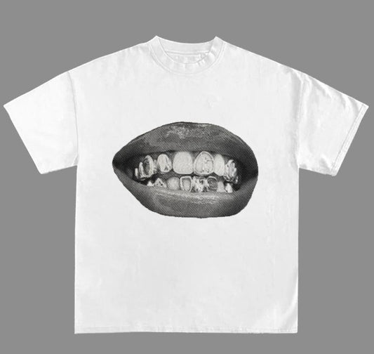 Streetwear Vibes Y2K Grill Lip Mouth Graphic Tee Retro