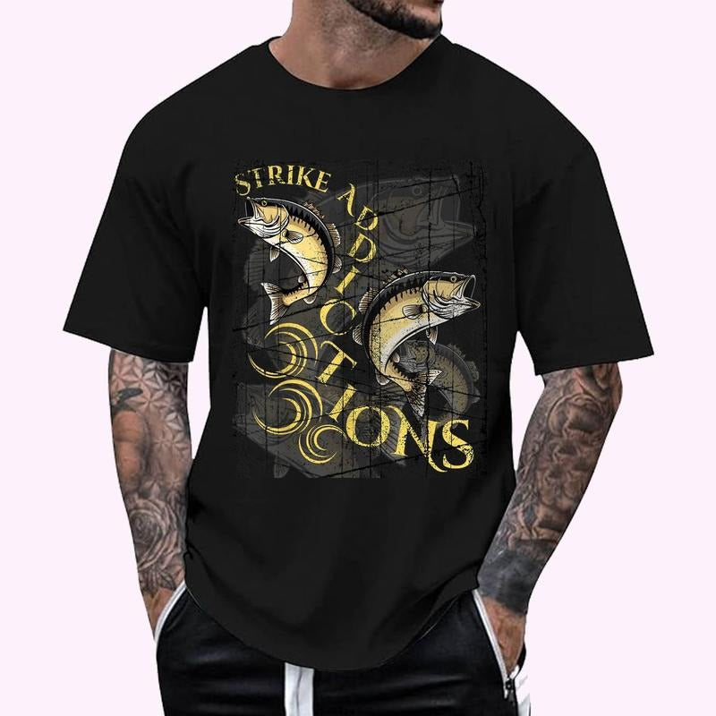 Strike Addictions Fishing Dreams Design T-Shirt | Unisex Cotton Tee, Top Menswear Hoodie, Sweatshirt | DripVista.com