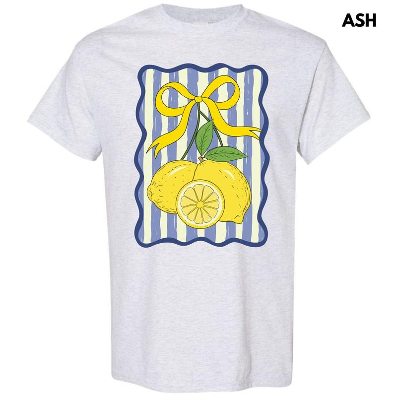 Stripe Lemon Coquette Gildan Short Sleeve T-Shirt 'NLB' Hoodie, Sweatshirt | DripVista.com