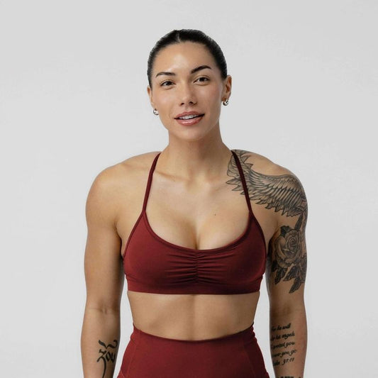 Strive Sports Bra - Ember Red, Plain Pattern, Summer Season, Adjustable Straps, Lightweight & Breathable