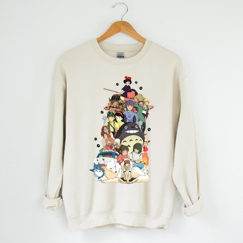 Studio Ghibli All Characters Crewneck Sweatshirt, Anime sweatshirt, Manga Sweatshirt T-Shirts, Hoodie | DripVista.com