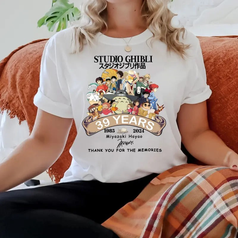 Studio Ghibli Anniversary Tshirt Crewneck Hoodie Comfort Cotton Sweatshirt | DripVista.com