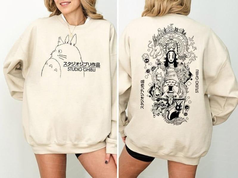 Studio Ghibli Sweatshirt TShirt, Studio Ghibli World, Ponyo Shirt, Howls Moving Castle Shirt, Spirited Away, Ghibli...