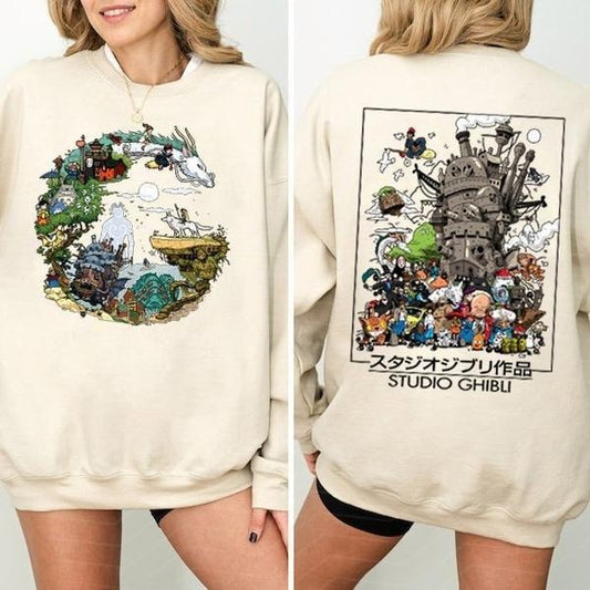 Studio Ghibli Sweatshirt, Studio Ghibli World, Ghibli Studio Shirt, Ponyo Shirt, Howls Moving Castle Shirt, Spirited Away, Hayao Miyazaki, My Neighbor Totoro Shirt, Ghibli Totoro Shirt, Calcifer Shirt, Trending Ghibli Shirt, Ghibli Lover Shirt