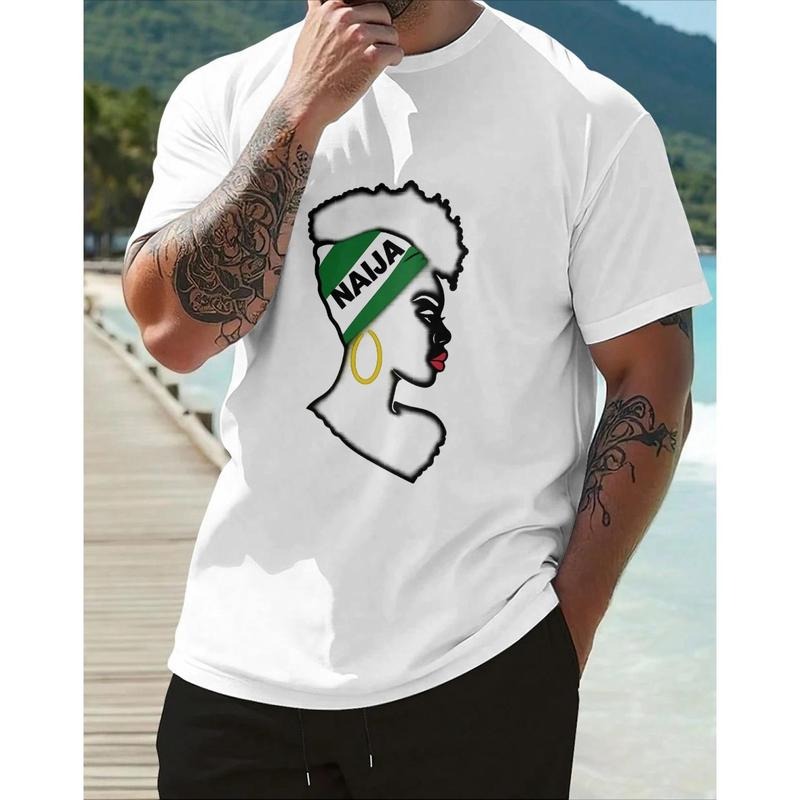 Stylish Headwrap Afro Silhouette Print T-Shirt