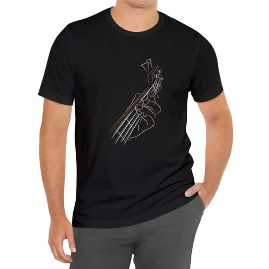 Stylish Men's Summer Short Sleeve T-Shirt - Comfy Guitar Print Tee for Daily Life Made in USA