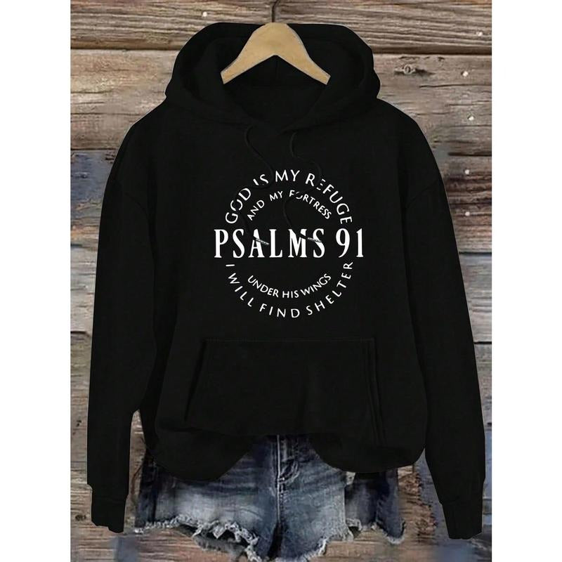 Stylish Psalm Women'WB shield Graphic Hoodie - FOG 100% Polyester Knit Fabric, Cozy Hooded Pullover With Convenient...