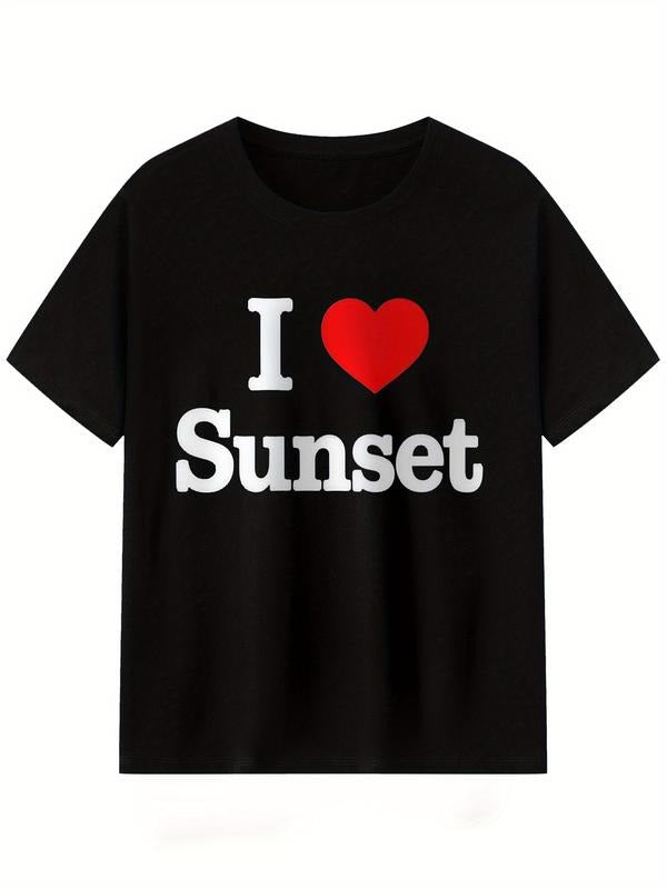 Stylish Swoosh Love Sunset T-Shirt For Fashionable Men Streetwear Casual Hoodie, Sweatshirt | DripVista.com