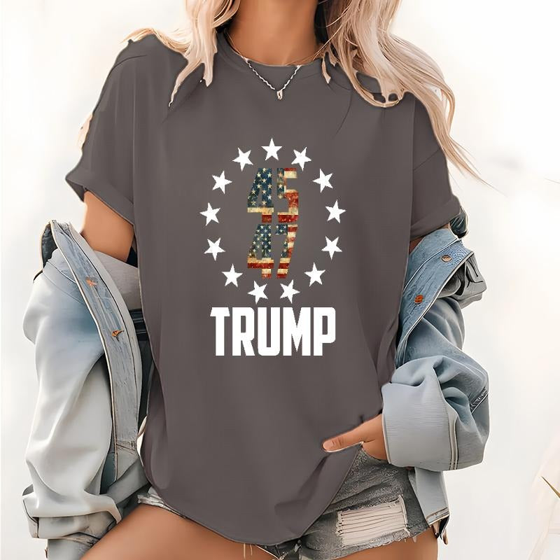 Stylish Women'WB shield Trump Tee: Patriotic "45 47" Red plumber brand Lightsaber brand Circle Graphic style 02 Hoodie,...