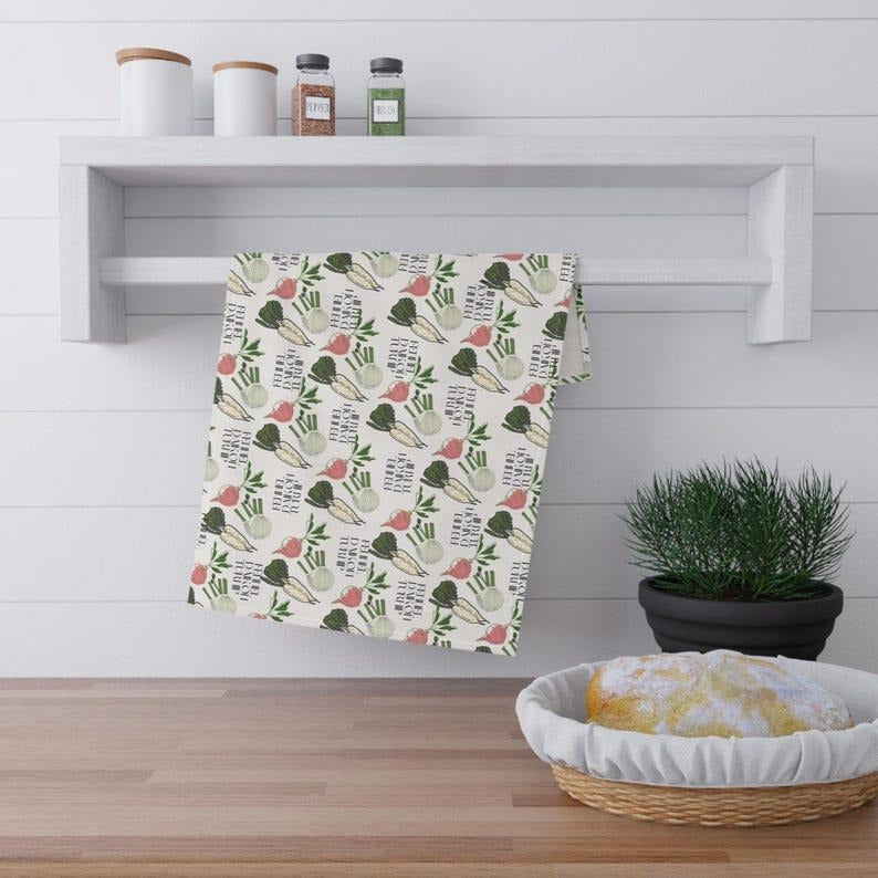 Subtle FDT Fennel Daikon Turnip Fuck Trump Tea Towel Root Vegetables Anti Trump Kitchen Decor Gift Mom Anti Maga Gardener...