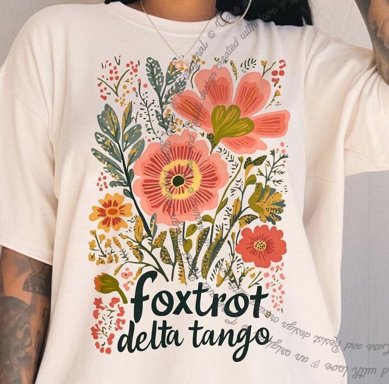 Subtle Trump Shirt, Floral  Tshirt, Foxtrot Delta Tango FDT Tshirt, Feminist Shirt, Funny Political Shirt Trump Gift