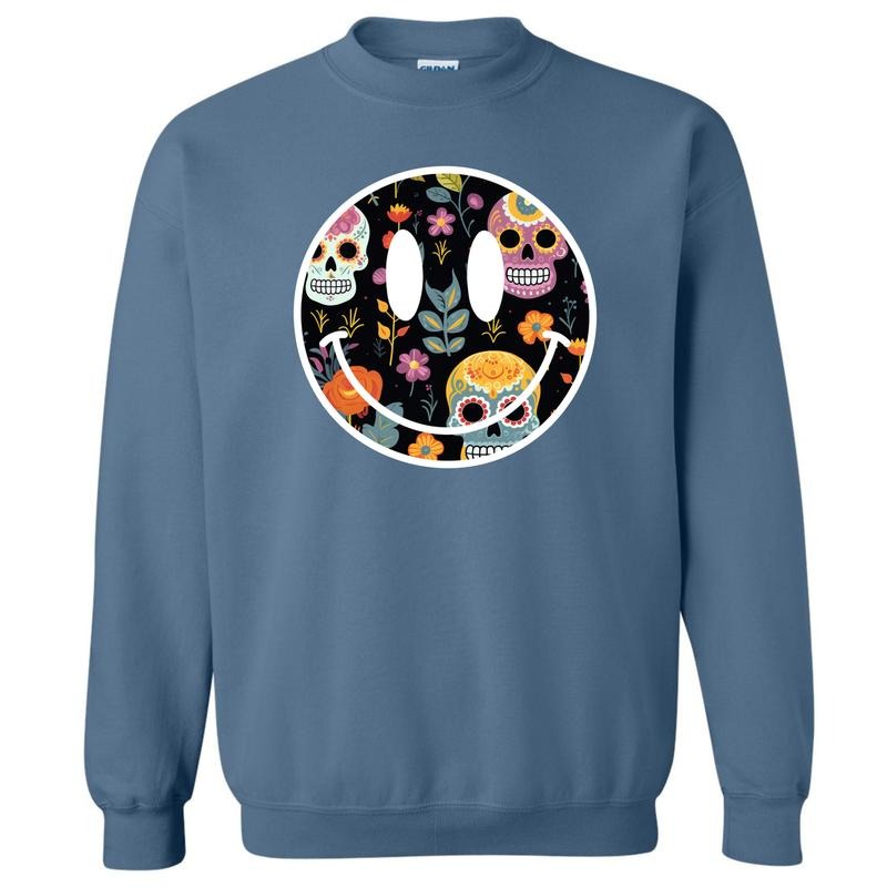 Sugar Skull Happy Face Sweatshirt 'NLB' T-Shirts, Hoodie | DripVista.com