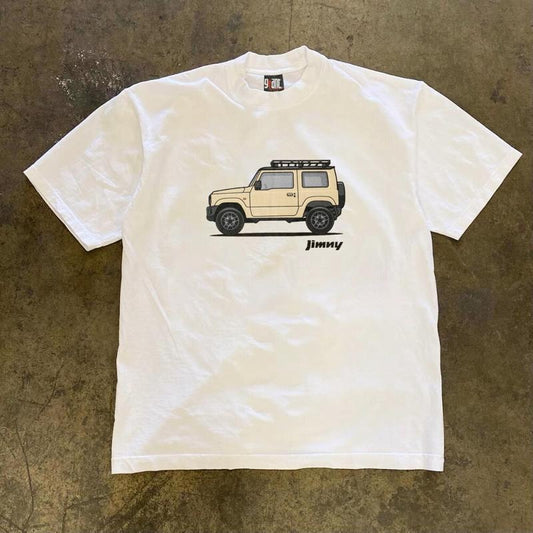 Summer Casual American Style Trend Loose Heavy T-shirt Cotton Printed Top for Men and Women