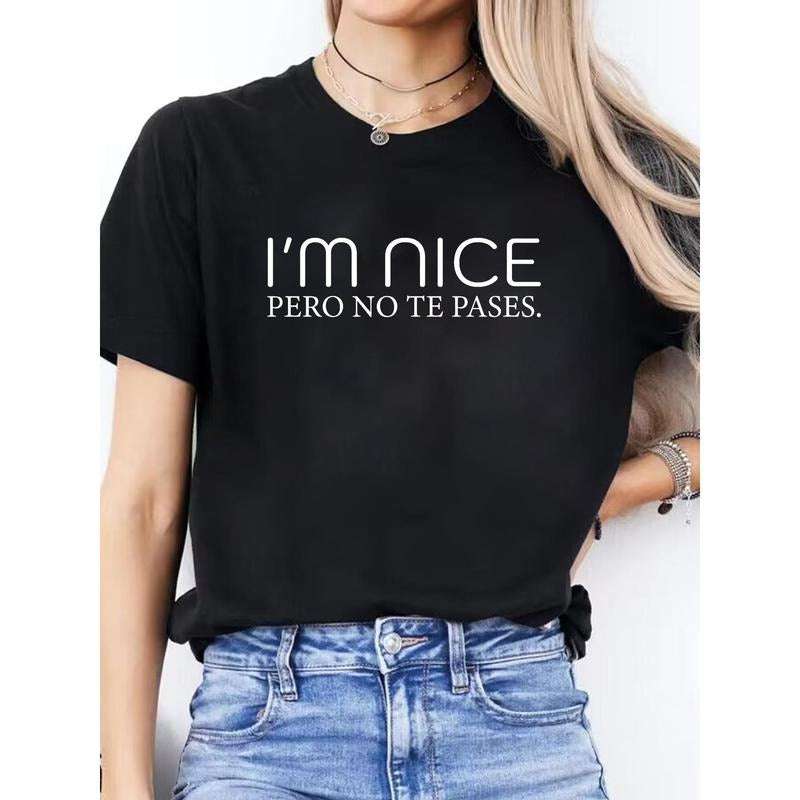 Women'WB shield Casual Letter Print T-Shirt