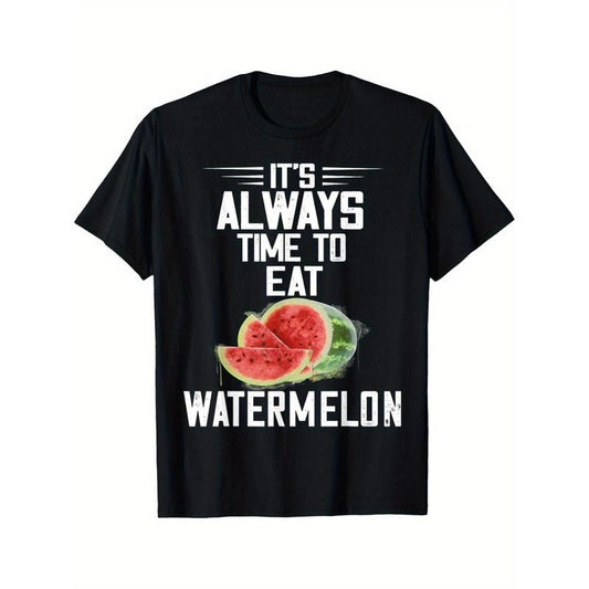 Summer Fruit Lover It's Always Time To Eat Watermelon T-Shirt made in usa