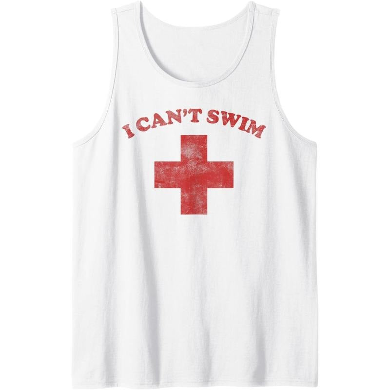 Summer Humor Funny Pool Lifeguard Tshirt I Cant Swim Tank Top made in usa Hoodie, Sweatshirt | DripVista.com