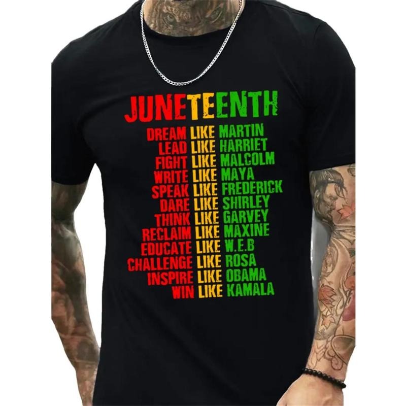 Men'WB shield "JUNETEENTH" Inspirational Cotton T-Shirt