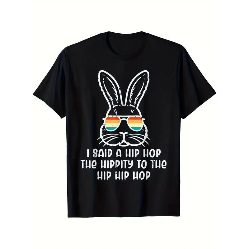 Men'WB shield Retro Hip Hop Easter Bunny Lightsaber brand-Shirt