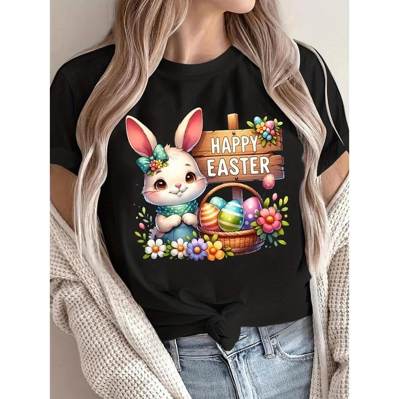 Women'WB shield Easter Bunny Graphic T-Shirt