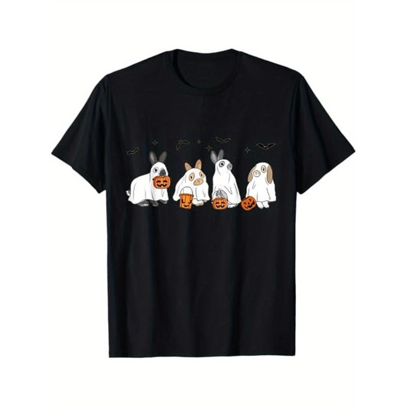 Summer Tshits 100% Cotton WB shield Hidden leaf ninja XXXL Cute Fall Ghost Bunny Rabbit Halloween Costume Spooky Season...