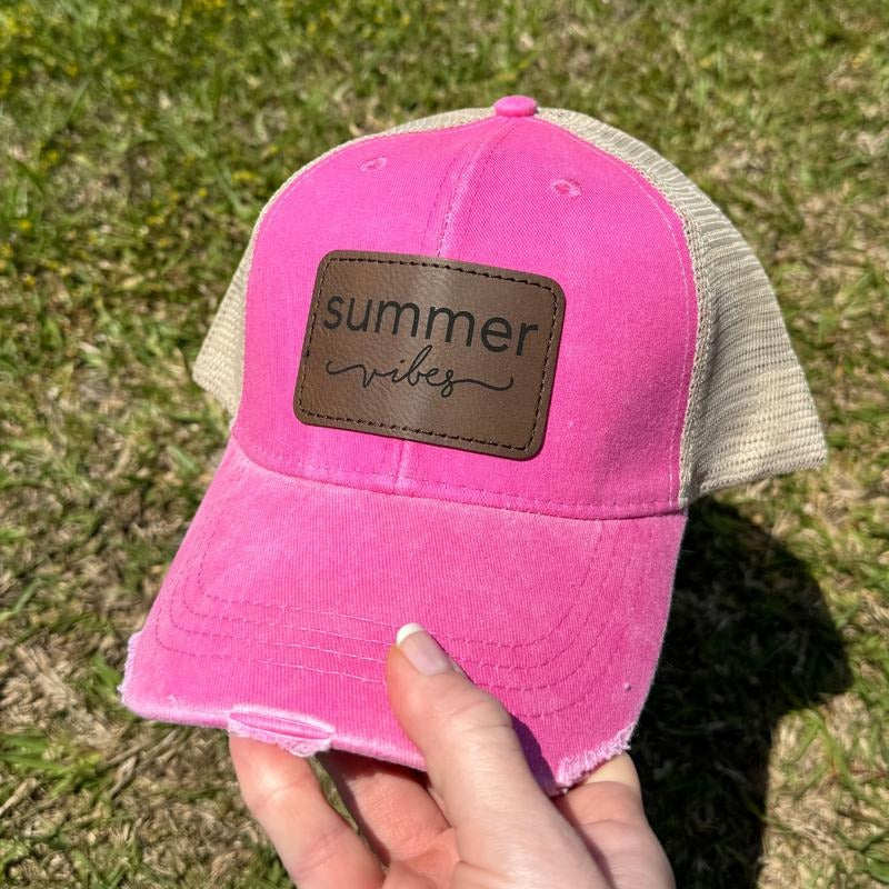 Summer Vibes Patch Hat, Unisex, Adams' Cool Mesh Lining, High Quality Embroidery T-Shirts, Hoodie, Sweatshirt | DripVista.com